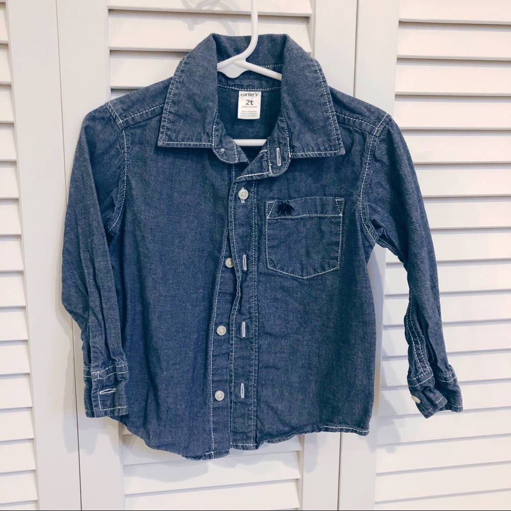 CARTERS denim style polo button up